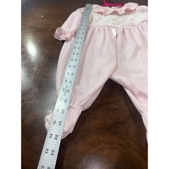 Vintage Basic Editions Baby Girl 6-9 Months Light Pink 1-Piece Romper Sleeper - Picture 8 of 8
